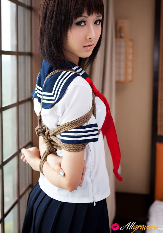 Asian Punished - Shiryl Asian in school uniform is punished and tied in ropes