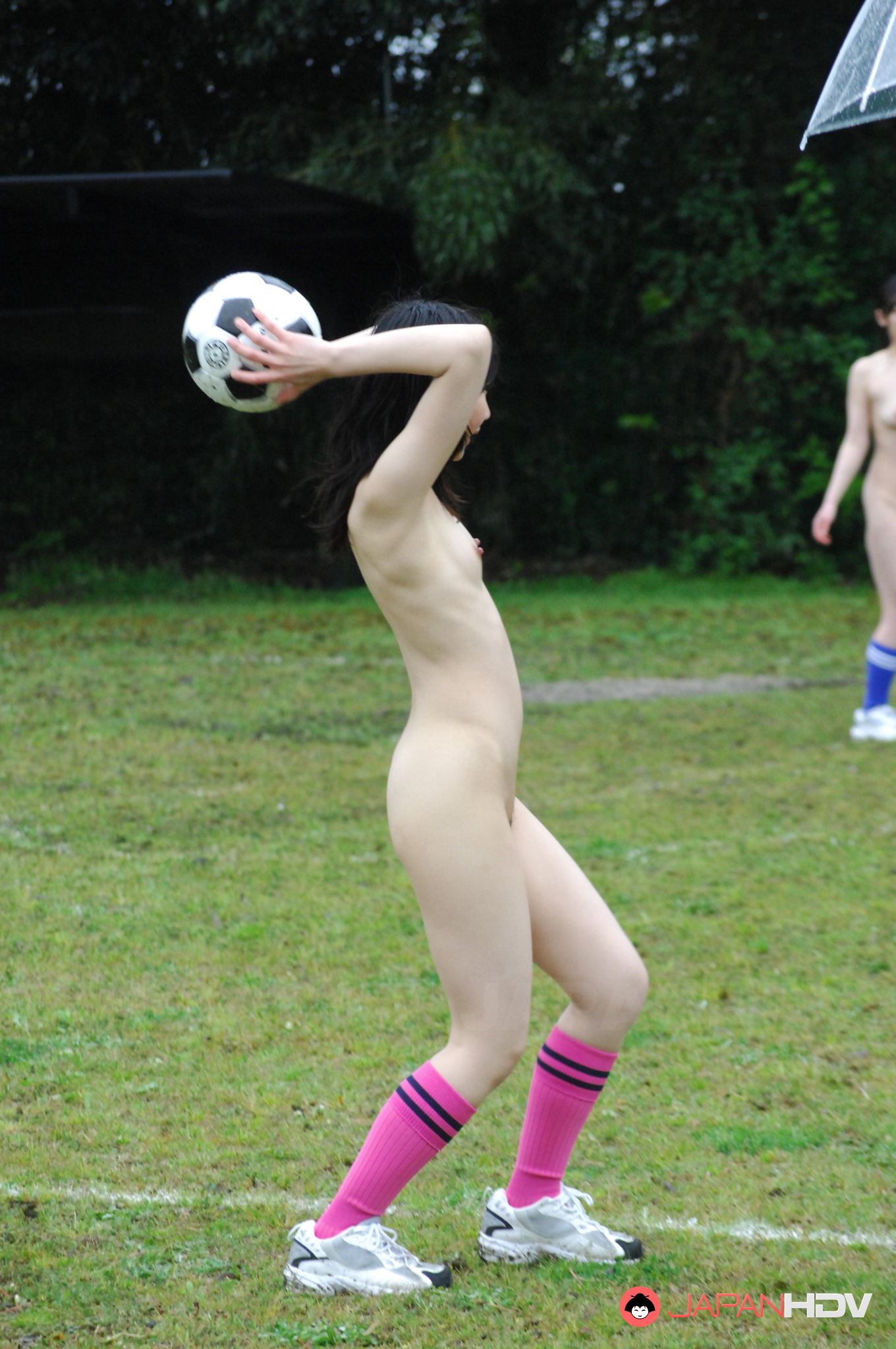 Japanese girls playing soccer totally naked